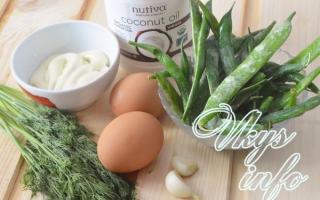 Вкусный салат из стручковой фасоли: рецепт с яйцом Салат со спаржевой фасолью и яйцами